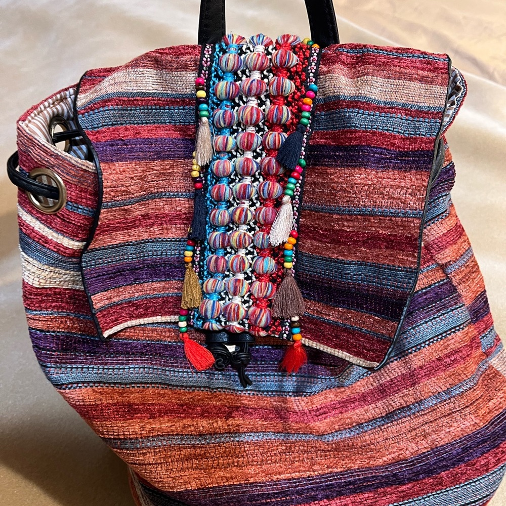 MIKA New York Textile backpack purse. 12L x 8W x 11H. Never Used.